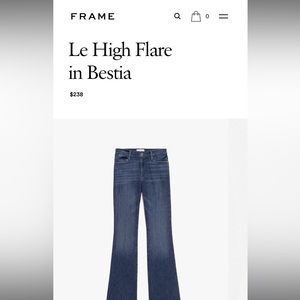 NWOT FRAME le high flare in Bestia medium wash jeans, perfect condition